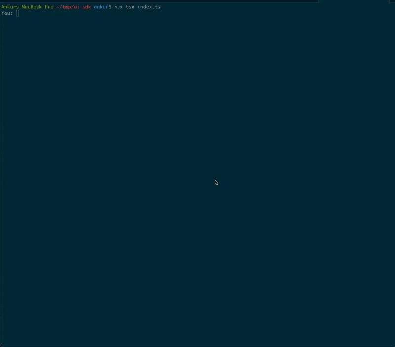 AI SDK with tool calls